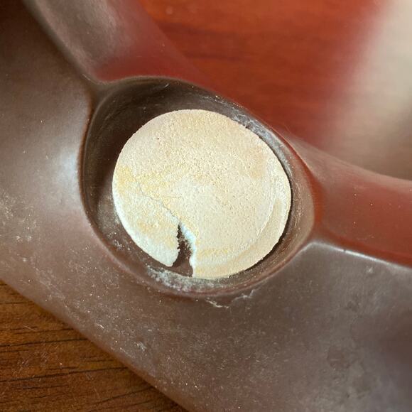 Mid Century Modern Brown Donut Vase Fall Autumn Minimalist Propagation Ikebana - Picture 7 of 10